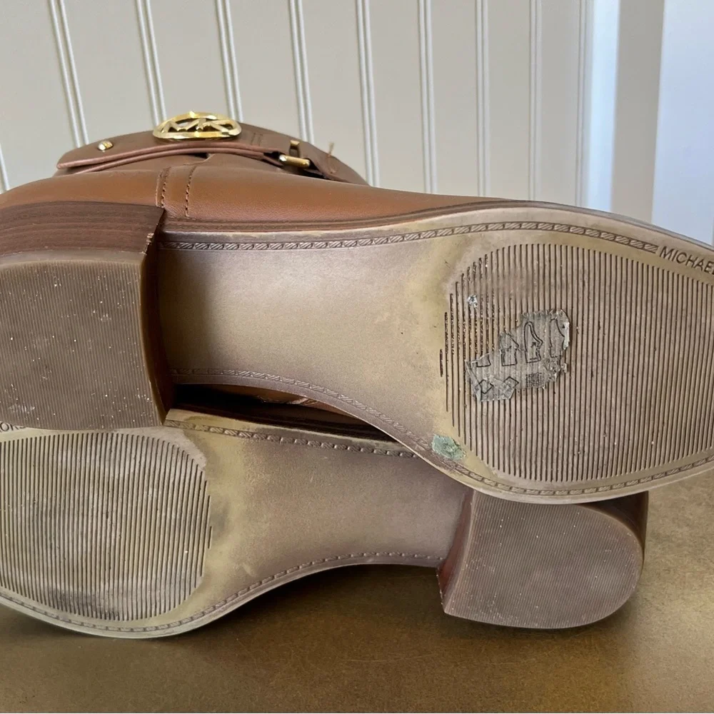 MICHAEL MICHAEL KORS HARLAND LEATHER ANKLE BOOTIE | TAN | SIZE: 8M | EUC - Picture 9 of 9